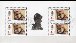 Preßburg 1990 CSSR 3059 Kleinbogen O 4€ General Stefanik Gemälde Maler Mudroch S/s Hoja Art Sheetlet Bf Tschechoslowakei - Used Stamps
