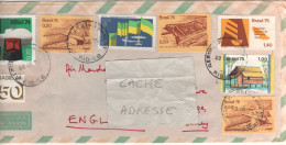 8 Timbres , Stamps  Sur Lettre , Cover , Mail Du 23/06/75 Pour Grande Bretagne - Storia Postale