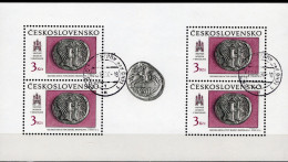 Historie Preßburg 1990 CSSR 3062 4-Kleinbogen O 4€ Keltische Münze Burg Bratislava Coin Art Sheetlet Bf Tschechoslowakei - Used Stamps