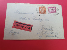 Enveloppe De Paris Pour La Pologne Par Avion En 1936 - J 319 - 1921-1960: Modern Period