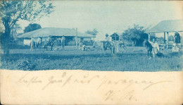 PARAGUAY 1900 ENTERO POSTAL PRECURSOR DRESDEN PMK SAN BERNARDINO - Paraguay