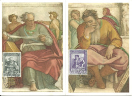 Carte Maximum - Vatican - Set 5 CM - Michelangelo - Cappella Sistina E Autoritratto - Maximumkaarten