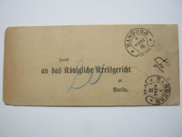 HAMBURG , 2 Verschiedene Hufeisenstempel Sowie Weiterer Hufeisenstempel Innen , Auf Dokument 1876 - Hambourg