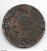 *france 10 Centiemes 1872 A Km 815.1  Vf+ - 10 Centimes