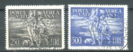 VATICANO 1948 TOBIA 2 VALORI USATI CENTRATI - Airmail