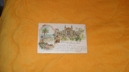 CARTE POSTALE ANCIENNE DE 1900../ CACHETS MONACO PRINCIPAUTE POUR LIEGE + TIMBRES X5..SOUVENIR DE MONTE CARLO..LITHO. - Lettres & Documents