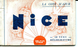 Nice (06 - Alpes Maritimes) - 9 Cartes (dont Une Détachées) Dans Un Carnet De 10 Vues Héliogravure - Sets And Collections