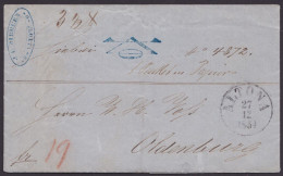 "Altona", K1, 1854, Dek. Brief Mit Inhalt - Storia Postale