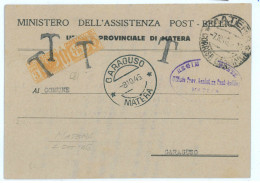 P2580 - ITALIA LUOGOTENENZA, 3 LIRE PER PACCHI, USATO COME TASSAZIONE, 8.10.1945, DA MATERA - Marcofilía