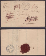 "Gotha", K2, 1849, Mehrf Tax. Brief Nach Rasthal, Rücks. Durchgangs-K1 "Salmuenster", Vorgedr. Rechnung, "Allg. Anzeiger - Brieven En Documenten