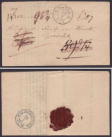 "Gotha", K2, 1849, Mehrf Tax. Brief Nach Rasthal, Rücks. Durchgangs-K1 "Salmuenster", Vorgedr. Rechnung, "Allg. Anzeiger - Cartas & Documentos