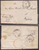 "Hess. Lichtenau", 1854, Brief Mit Inhalt Und Trockensiegel, Durchgang "Cassel", Ankunft "Marburg", "Benefiz-Sache" - Briefe U. Dokumente