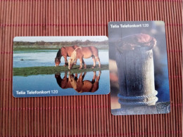 2Phonecards  120 UNITS Zweden Used Rare - Svezia