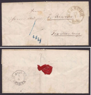 "Marburg", Tax. Brief Mit Inhalt, 1856, Ankunfts-K2 "Frankenberg" - Briefe U. Dokumente