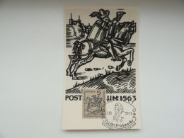 CARTE MAXIMUM CARD MAXIMUMKARTE TAG DER BRIEFMARKE MESSAGER A CHEVAL DE 1563  DDR - Maximumkaarten