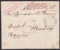 "Ziegenhain", 1854, Tax. R-Brief Nach Marburg Im Inhalt, Ankunfts-K1 - Briefe U. Dokumente