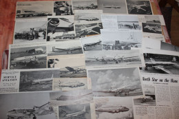 Lot De 59g D'anciennes Coupures De Presse De L'aéronef Canadien Canadair North Star DC-4 "Argonaut" - Luchtvaart