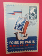 Carte + Oblitération De La Foire De Paris En 1947 - J 328 - Brieven En Documenten