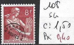 FRANCE PREOBLITERE 108 Sans Gomme Côte 1.50 € - 1953-1960