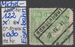 1920/21 - BELGIEN - EisenbahnPM "Flügelrad" 0,20 Fr Gelbgrün  - O Gestempelt - S.Scan (Eisenb.PM 122o Be) - Used