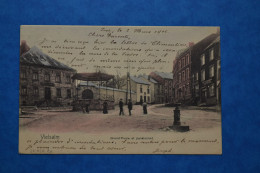 Vielsalm 1906: Grand Place Et Pensionnat Animée Et En Couleurs - Vielsalm