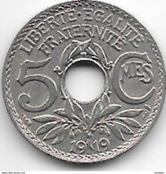 *france 5 Centiemes 1919   Km 845   Xf+  !!! - 5 Centimes