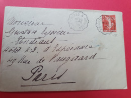 Obl. Ambulant " Carpentras à Avignon " Sur Enveloppe Cachetée Pour Paris En 1909 - J 343 - Spoorwegpost