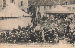 Cerisiers , En Fête * Concours De Musique 10 Juillet 1910 , Sociétés Reunies Sur Place Avant Défilé * Manège Carrousel - Cerisiers