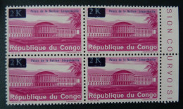 Rép. CONGO 1968 : N° 664 -cu ** ; CAT : 36,00€   Curiosité  Cartouche Bleu Foncé - Nuevas/fijasellos