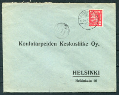 1937 Finland 971 Rural Mail Numeral Cover - Helsinki - Cartas & Documentos