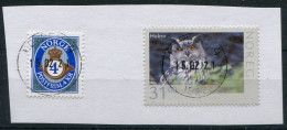 2015 Norway 31kr Owl Hubro (+ 4kr Posthorn Definitive), Very Fine Used (c.d.s.) On Piece - Gebraucht