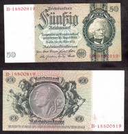 GERMANIA 50 REICHSMARK 1933  PIK 182A BB - 50 Mark