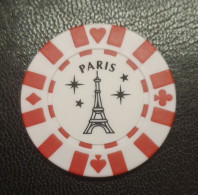 Jeton De Casino Souvenir "Poker / Paris - Tour Eiffel" Jeton De Jeu France - Casino