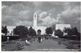 CIVIC CENTRE FROM VICTORIA GARDENS - SWANSEA - Glamorgan