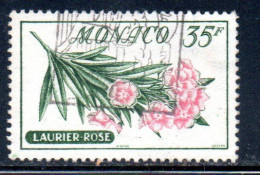 MONACO 1959 FLORA FLORE FLOWERS AND PLANTS FLEURS OLEANDER 35fr USED USATO OBLITERE' - Oblitérés