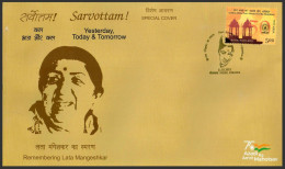 INDIA 2022 Lata Mangeshkar,Indian Playback Singer,Bollywood,Movie,Film,Music, Special Cover (**) Inde Indien - Lettres & Documents