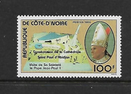COTE D'IVOIRE 1985  VISITE DU PAPE  YVERT N°728  NEUF MNH** - Papes