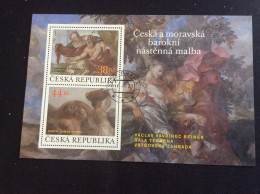 Yvert BF 98 Pofis A 1204/5 Oblitéré  CZ 2023 Bloc Peinture Murale Baroque Sala Terrena - Used Stamps