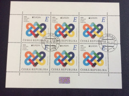 Yvert 1038 Pofis 1202 Le Bloc Feuillet De 6 Oblitéré Avec Hologramme CZ 2023 Europa La Paix - Used Stamps