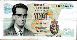 BELGIQUE -- Billet De 20 Francs - Andere & Zonder Classificatie