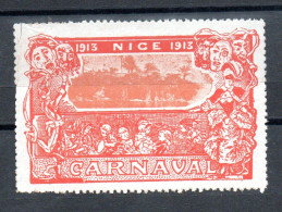FRANCE -- Vignette, Cinderella -- CARNAVAL 1913 NICE - Turismo (Viñetas)