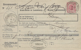 Luxembourg - Luxemburg  -  Mandat D'Encaissement   -  1883  Au Bureau De La Poste  Pétange - Luxemburgo