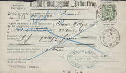 Luxembourg - Luxemburg  -  Mandat D'Encaissement   -  1885   Jos Heintz Van Landewyck - Allégorie 30C. Mi.53b - Luxembourg