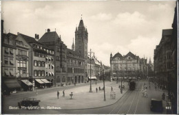 10959160 Basel BS Marktplatz Rathaus Strassenbahn Basel - Autres & Non Classés