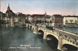 10959125 Basel BS Mittlere Rheinbruecke Martins Kirche Strassenbahn Basel - Sonstige & Ohne Zuordnung