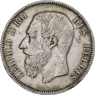 Belgique, Leopold II, 5 Francs, 5 Frank, 1873, Argent, TTB, KM:24 - 5 Francs