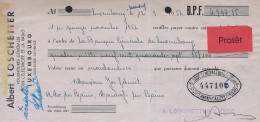 Luxembourg - Luxemburg  -   Cheque 1952   Monsieur Jos Schmit , Rue Des Bains , Mondorf-les-Bains - Lussemburgo