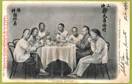 Af4122  - CHINA - Vintage POSTCARD - Shanghai  - Chinese Dinner - 1903 - Chine