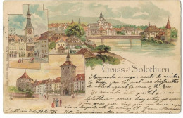 Gruss Aus SOLOTHURN: 3-Bild-Litho 1898 - Soleure