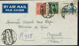 Egypte - Alexandrie - Enveloppe Recommandée Pour Beyrouth 10 Nov. 1945 - B/TB - - Briefe U. Dokumente